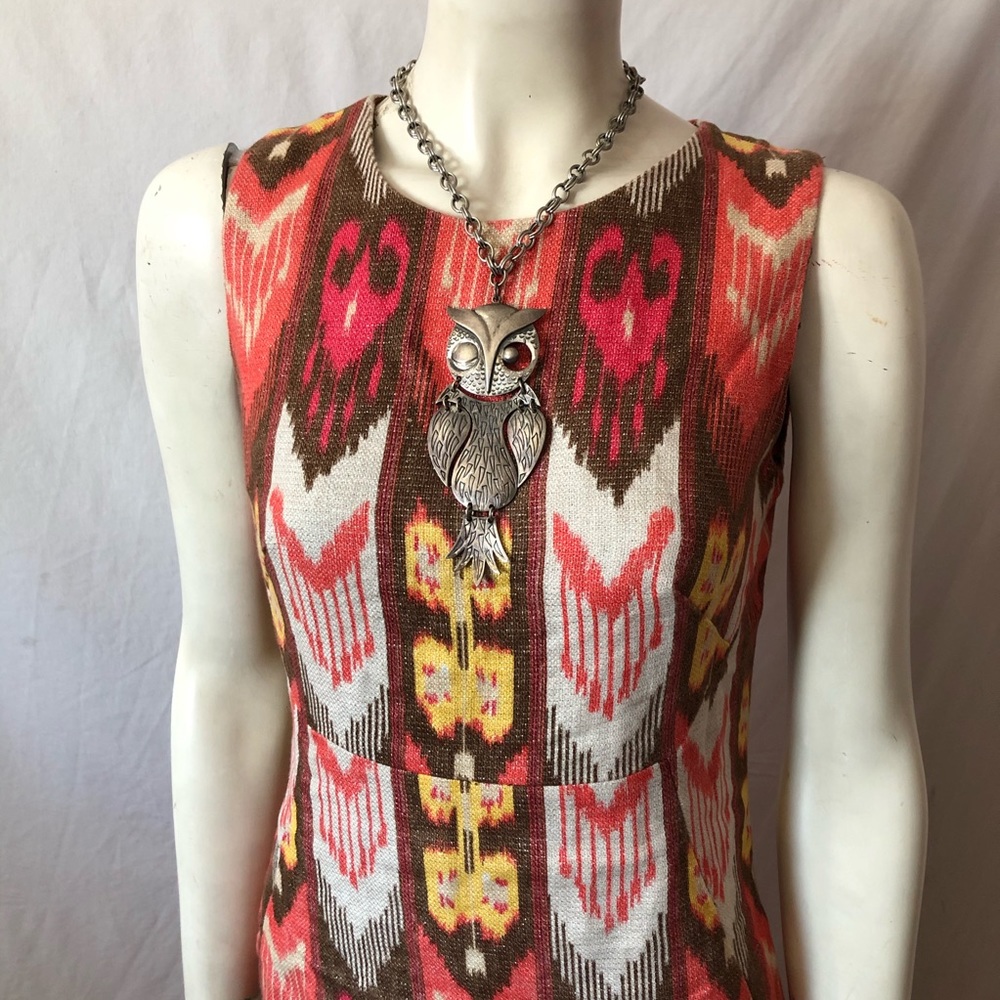 BOHO Tory Burch metallic linen southwestern dress